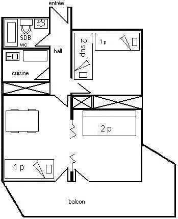 Le France - 2 Pieces Divisible 6 Pers - Le France - 621fr - Plagne Centre Mae-1514 Apartment *